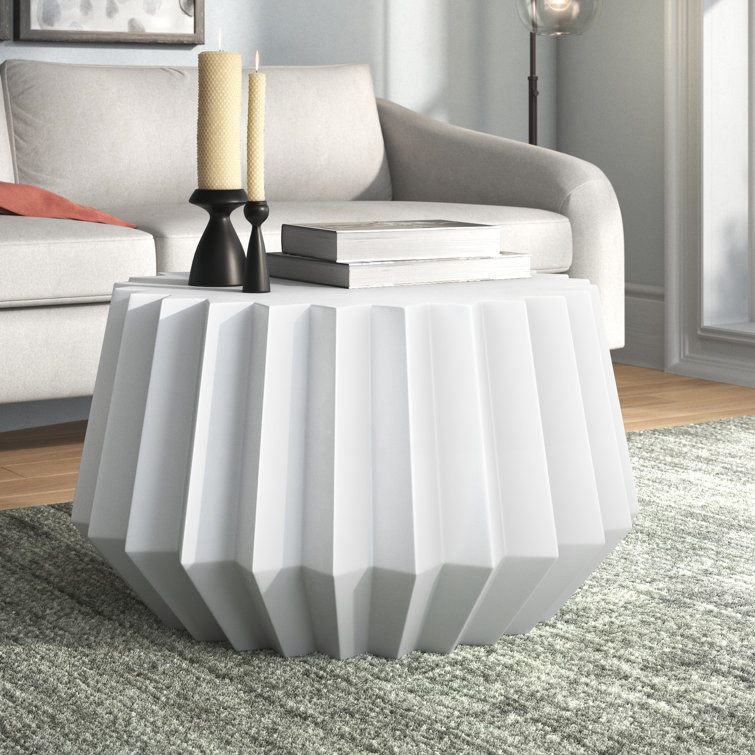 Wade Logan® Elmdale Concrete Drum Coffee Table Wayfair.ca